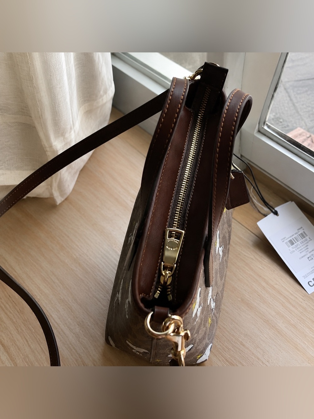 Coach Brown Snoopy & Woodstock Mini Tote - Picture 4 of 4